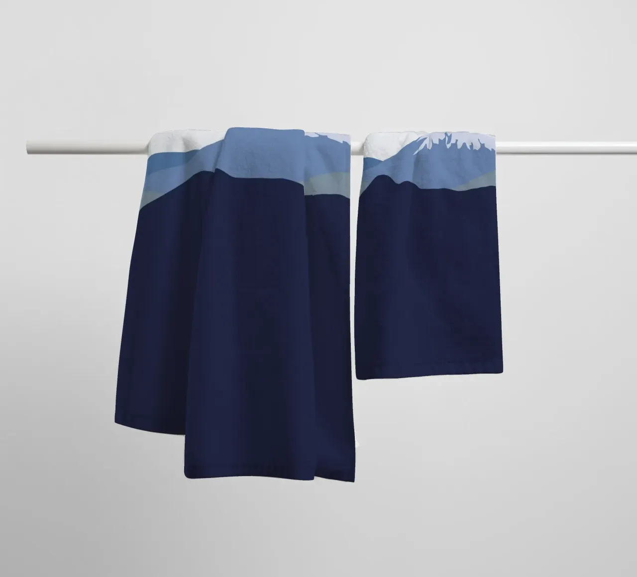 Snow mountain from afar towel by Little Dean