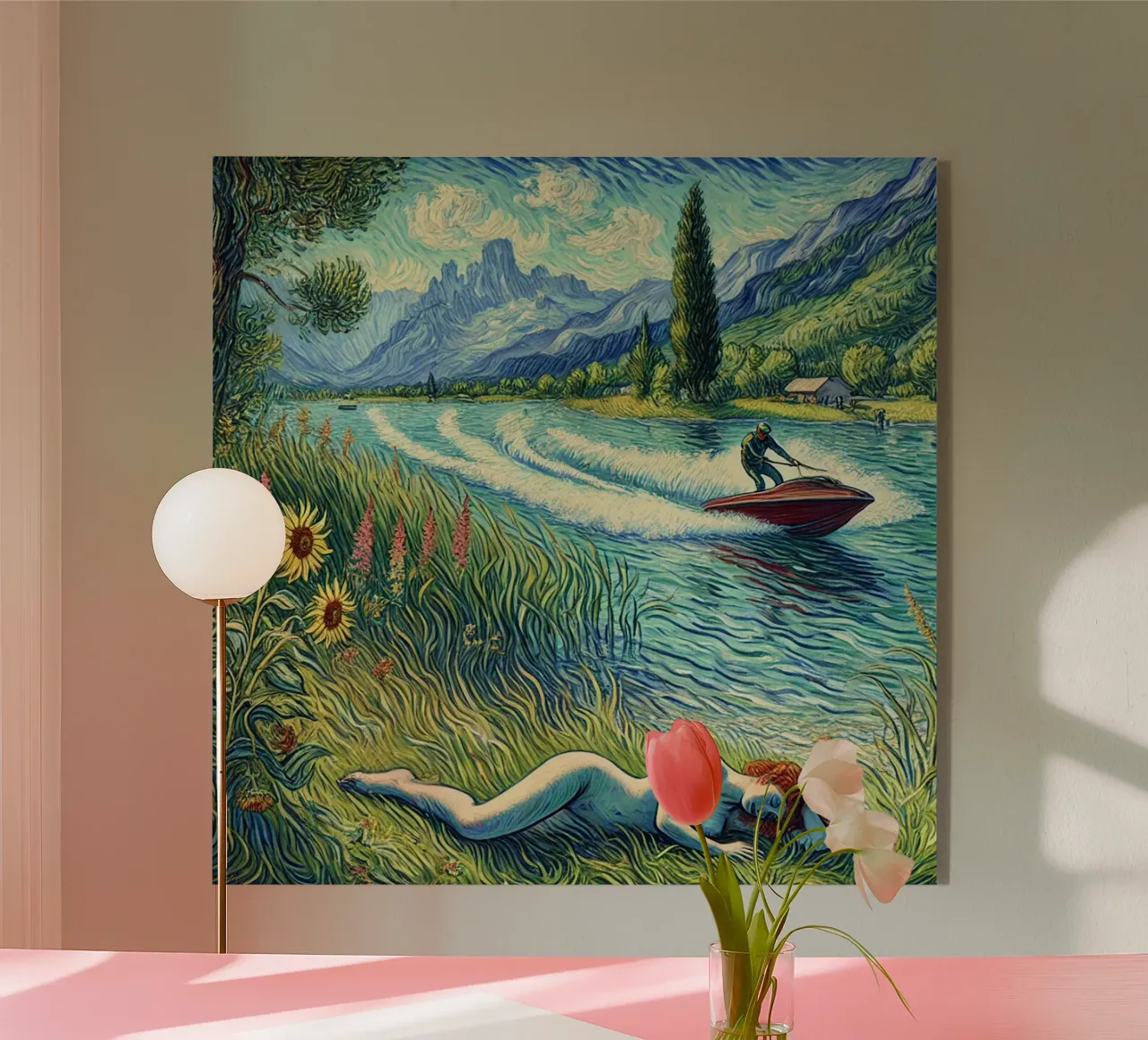 Alpine River Nude plexiglass da Vintage Van Gogh