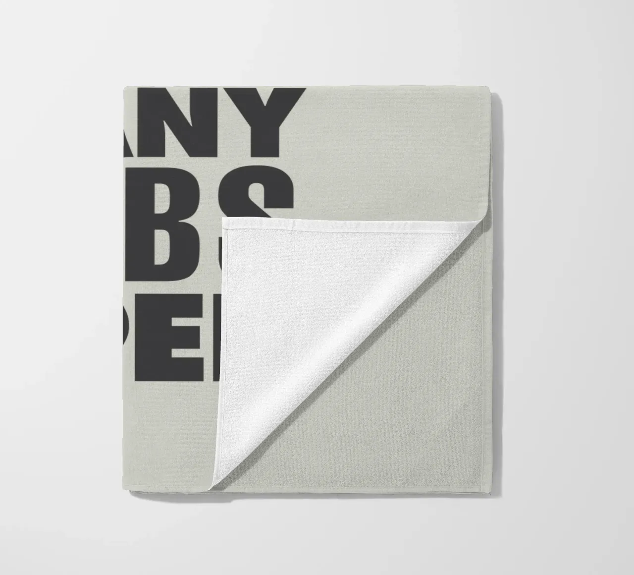 My Brain Has Too Many Tabs Open Typography Print in Grey beach towel by THE MOTIVATED TYPE