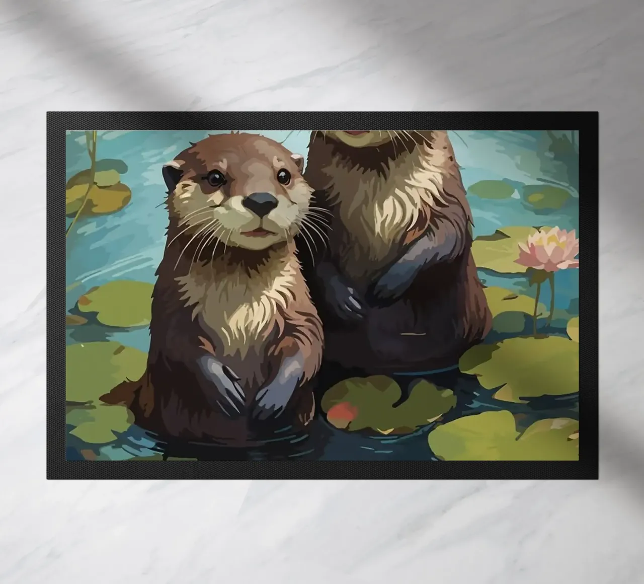 otters doormat by Kevin Walters