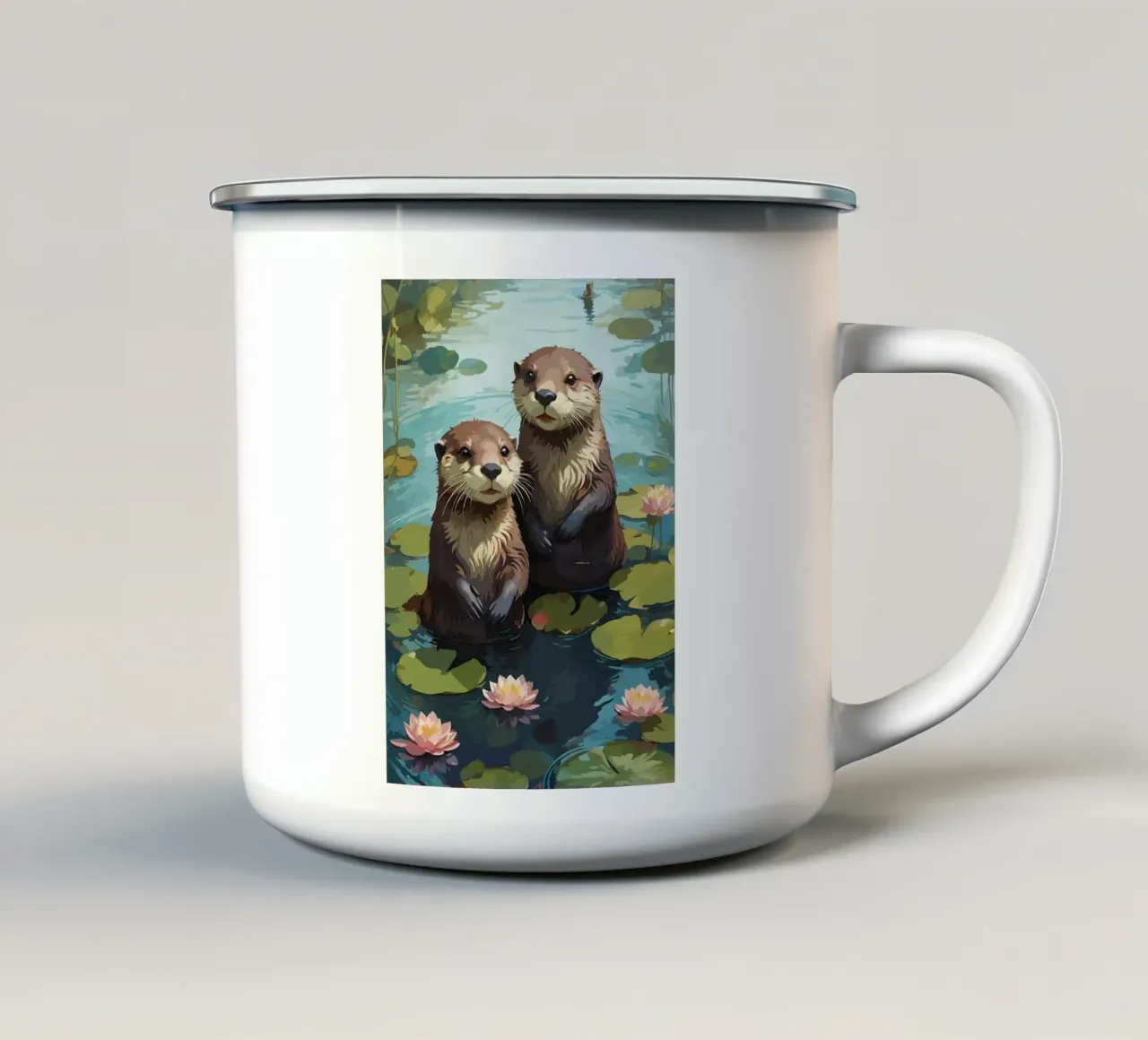 nutrias taza de esmalte de Kevin Walters