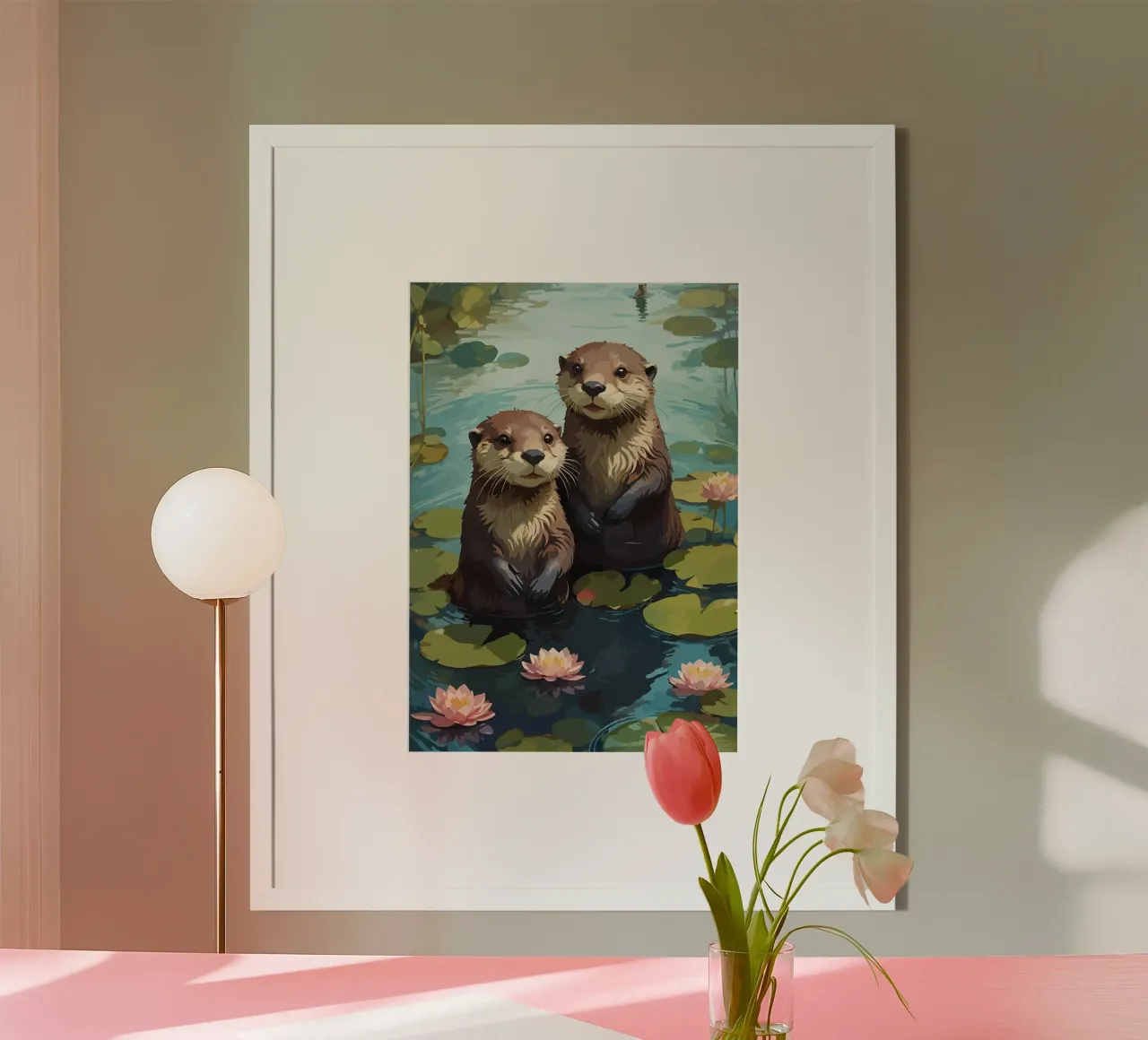 otters poster van Kevin Walters