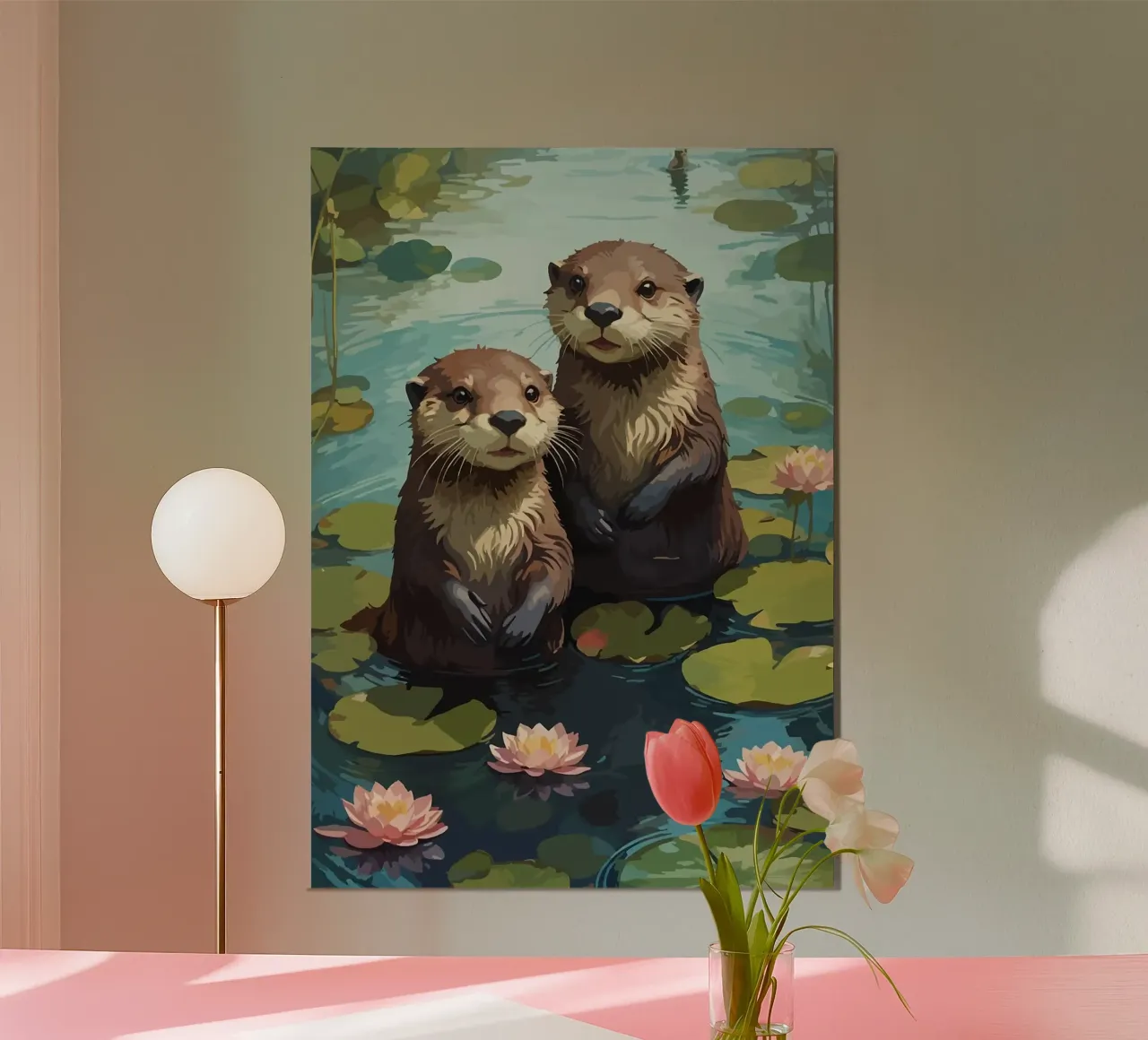 otters poster van Kevin Walters