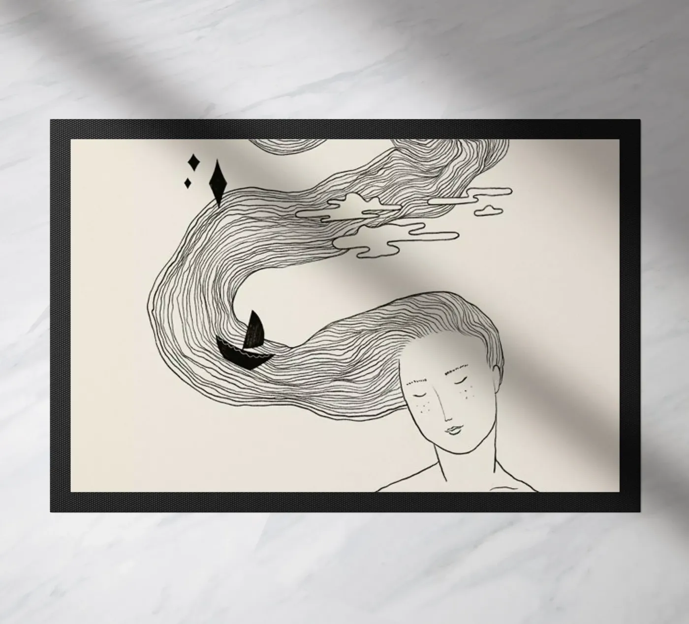 Drifting Off doormat by Graphite