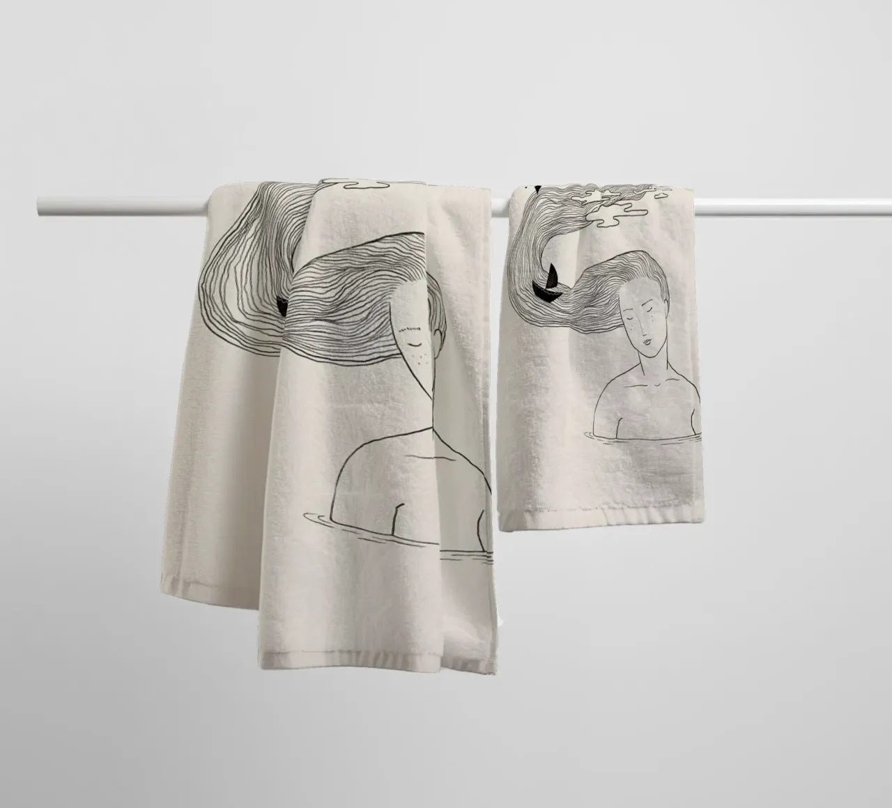 Drifting Off asciugamano da bagno da Graphite