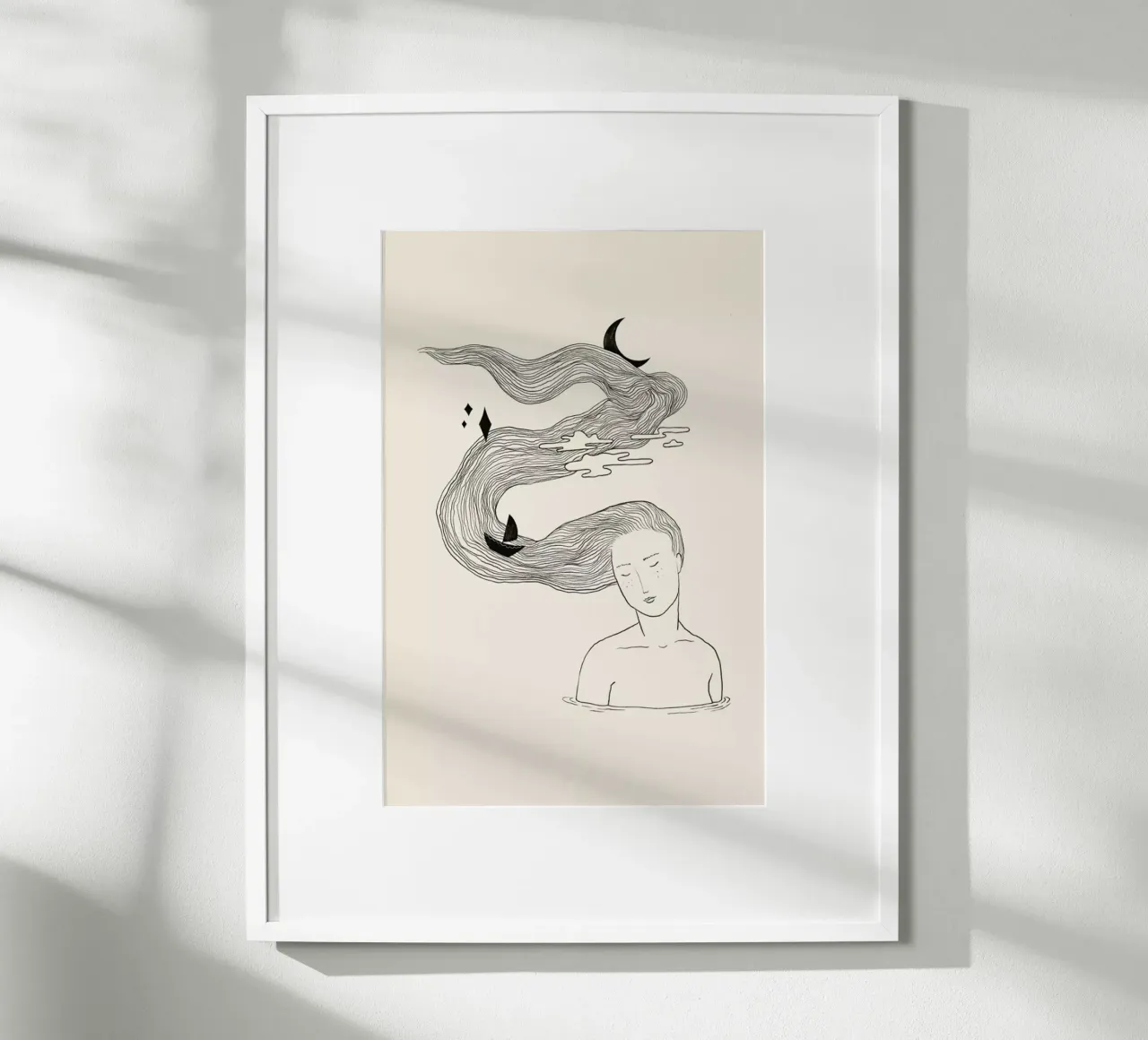 Drifting Off poster con telaio in alluminio da Graphite