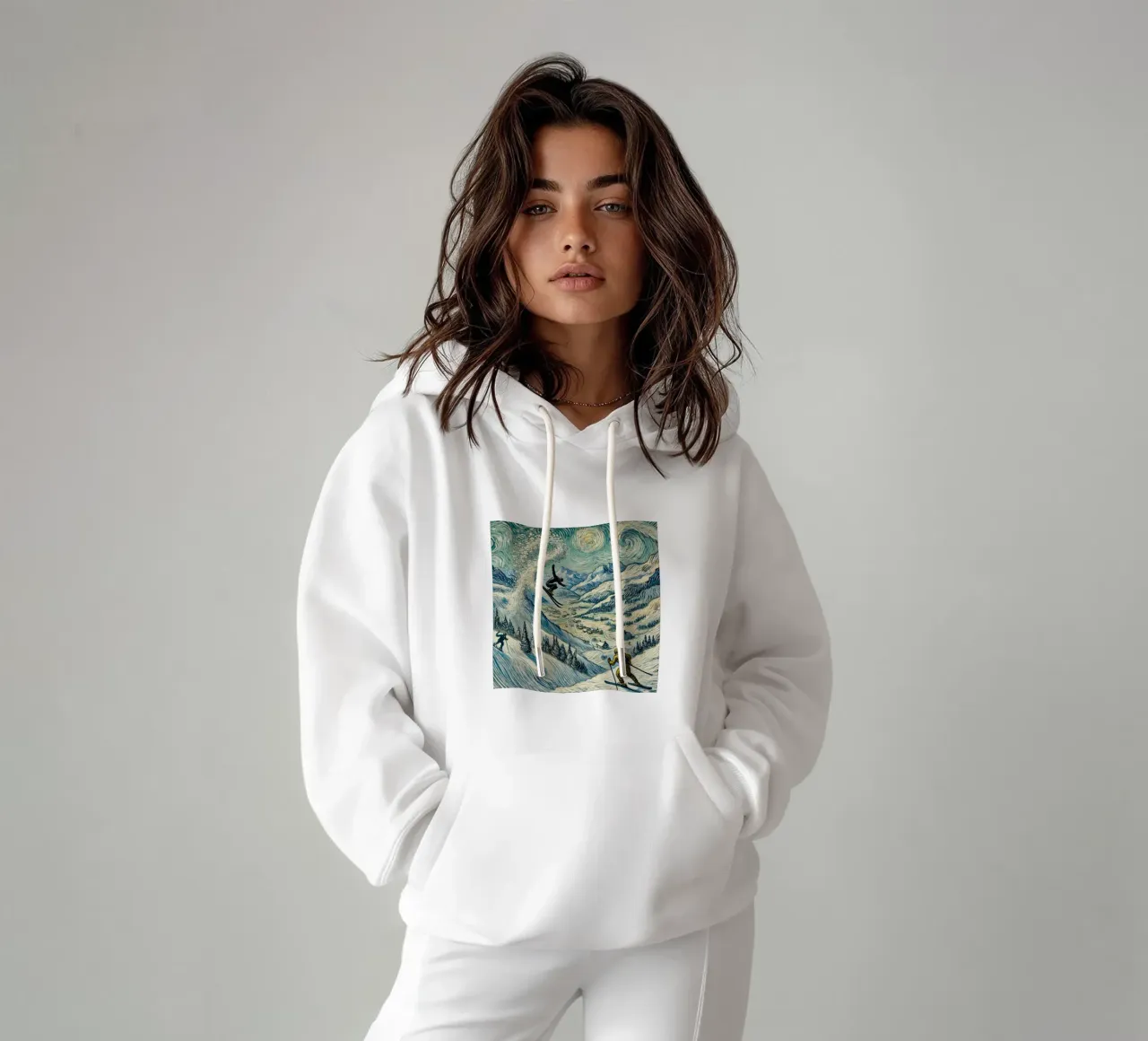 Alpine Snow Storm felpa con cappuccio da Vintage Van Gogh