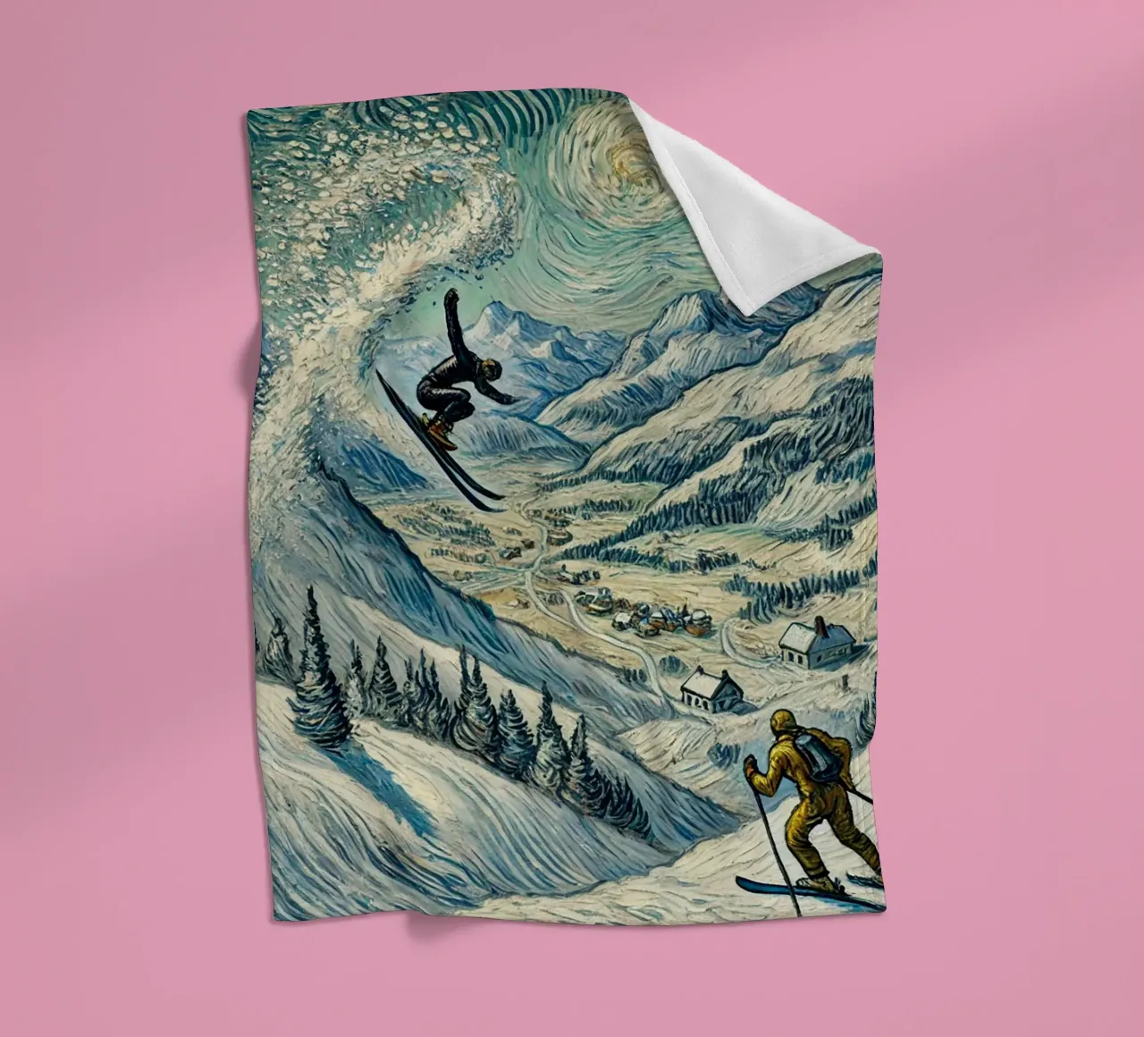 Alpine Snow Storm coperta in pile da Vintage Van Gogh