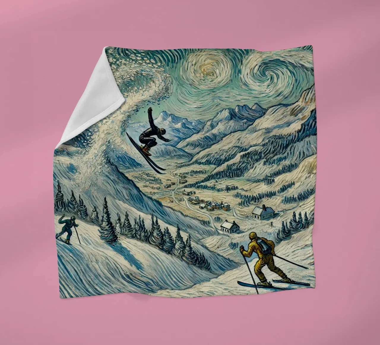 Alpine Snow Storm coperta in pile da Vintage Van Gogh