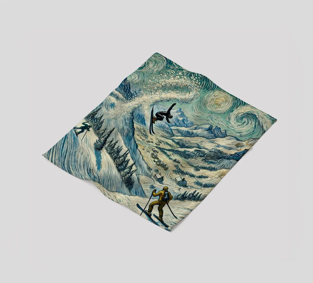 Alpine Snow Storm coperta in pile da Vintage Van Gogh