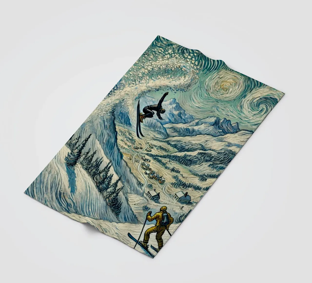 Alpine Snow Storm coperta in pile da Vintage Van Gogh