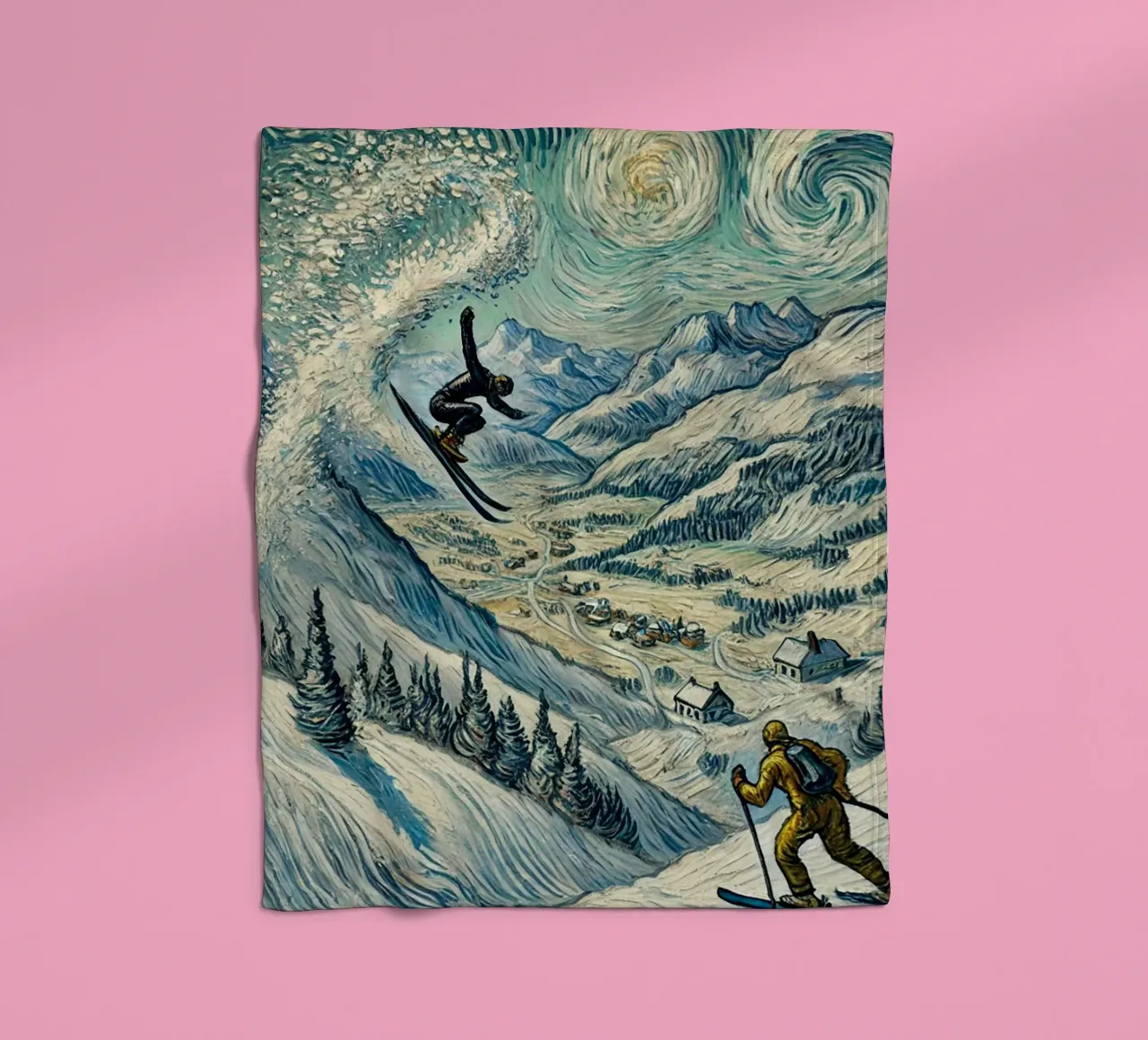 Alpine Snow Storm coperta in pile da Vintage Van Gogh