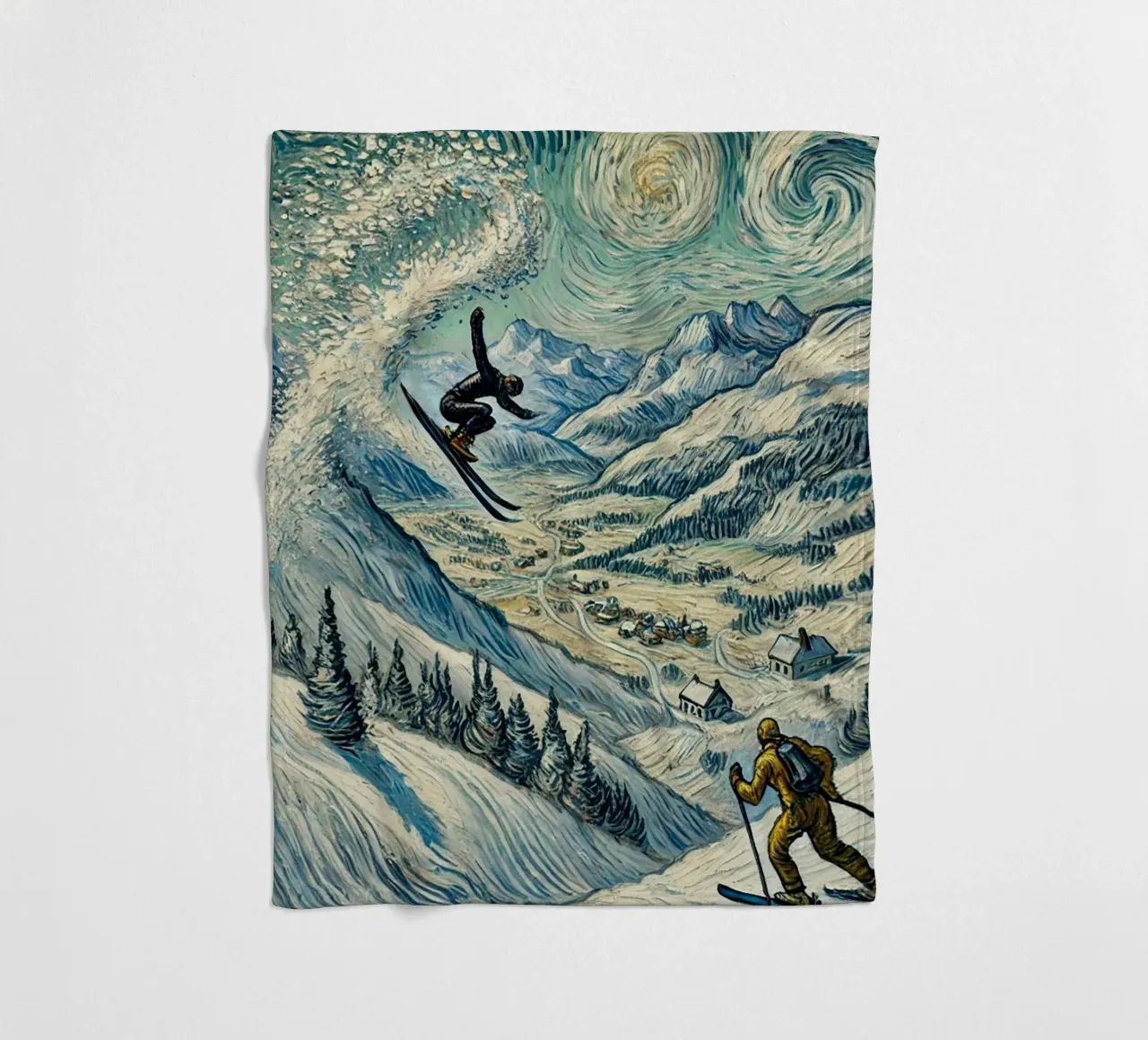 Alpine Snow Storm coperta in pile da Vintage Van Gogh