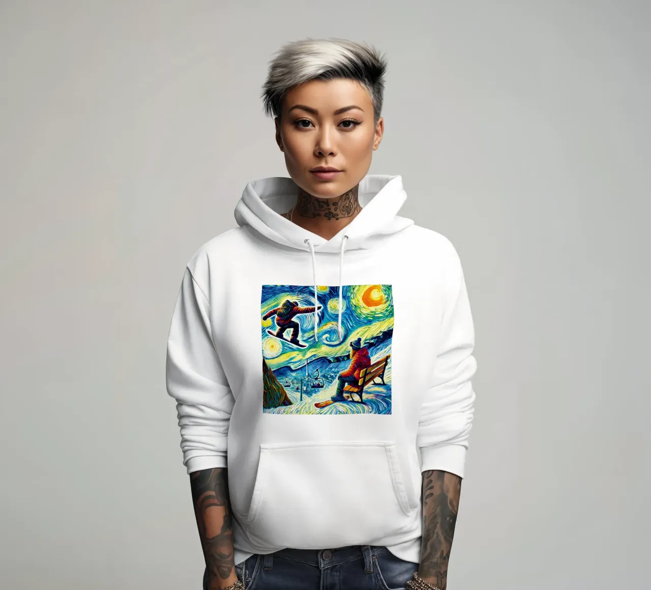 Alpine Snowboard Sundown felpa con cappuccio da Vintage Van Gogh