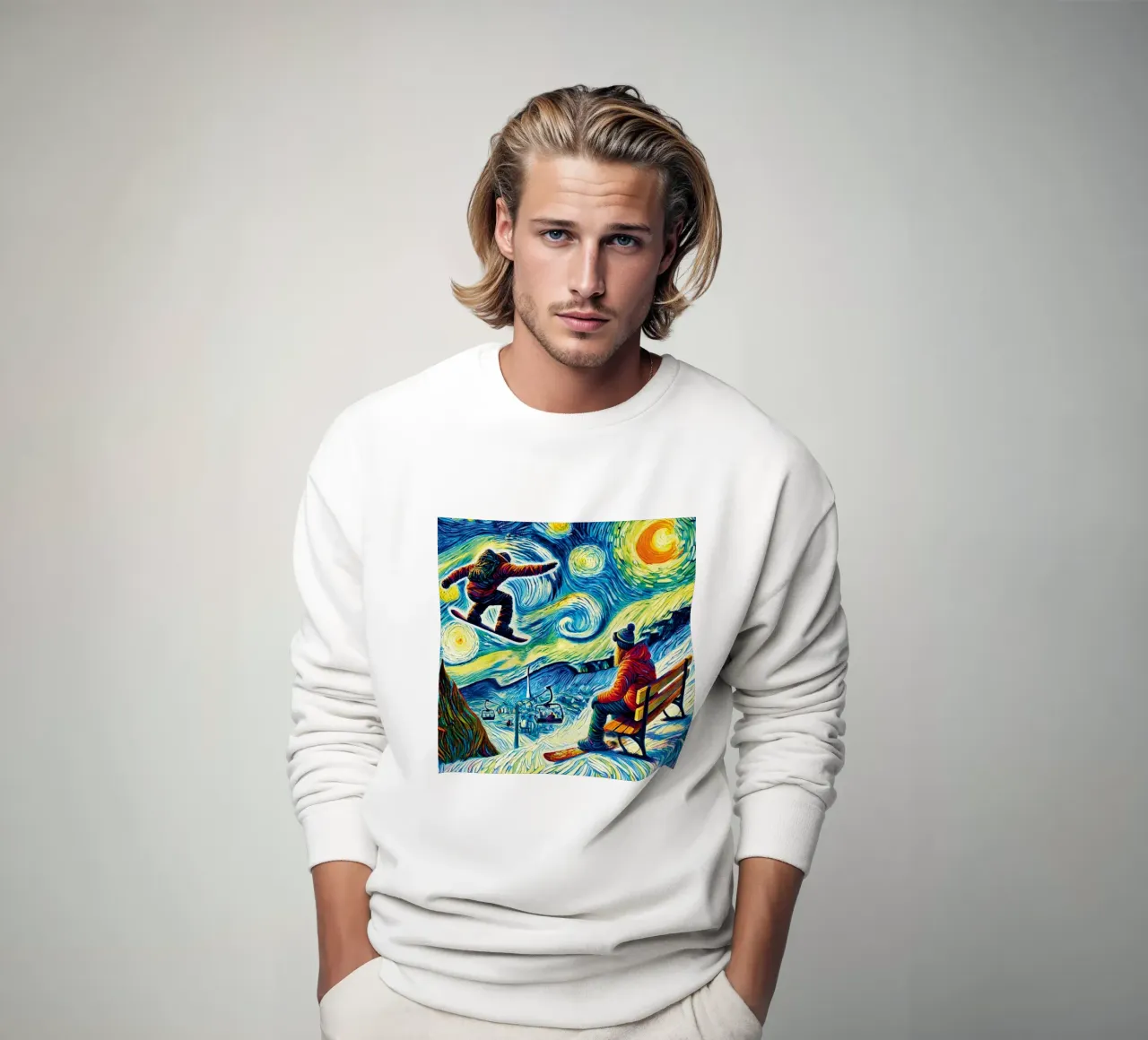 Alpine Snowboard Sundown felpa da Vintage Van Gogh