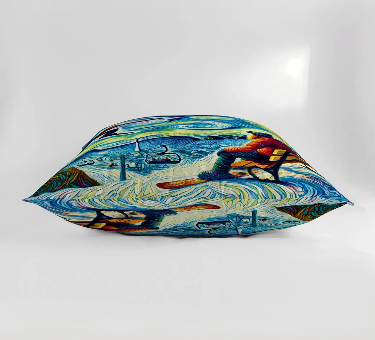 Alpine Snowboard Sundown cuscino da Vintage Van Gogh