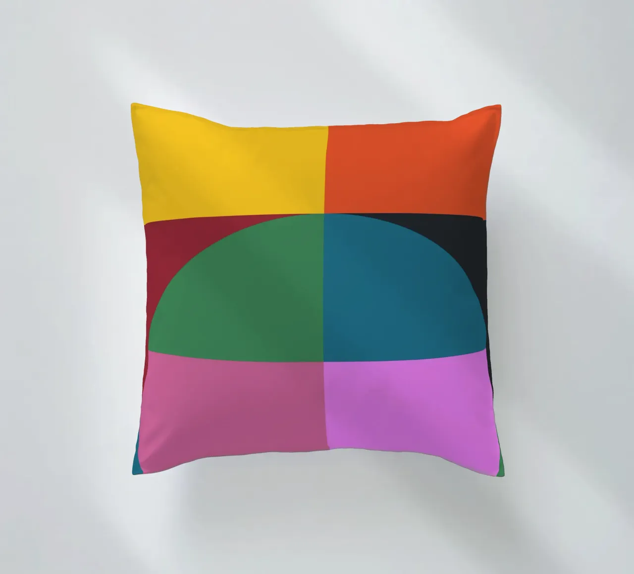 Stampa d'arte geometrica Bauhaus colorata Design modernista cuscino da THE MOTIVATED TYPE