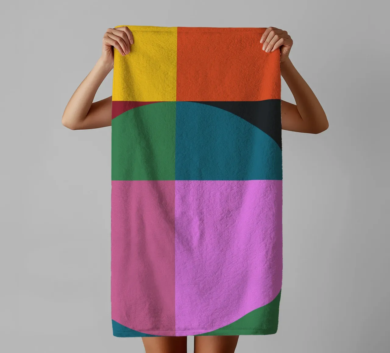 Stampa d'arte geometrica Bauhaus colorata Design modernista asciugamano da bagno da THE MOTIVATED TYPE