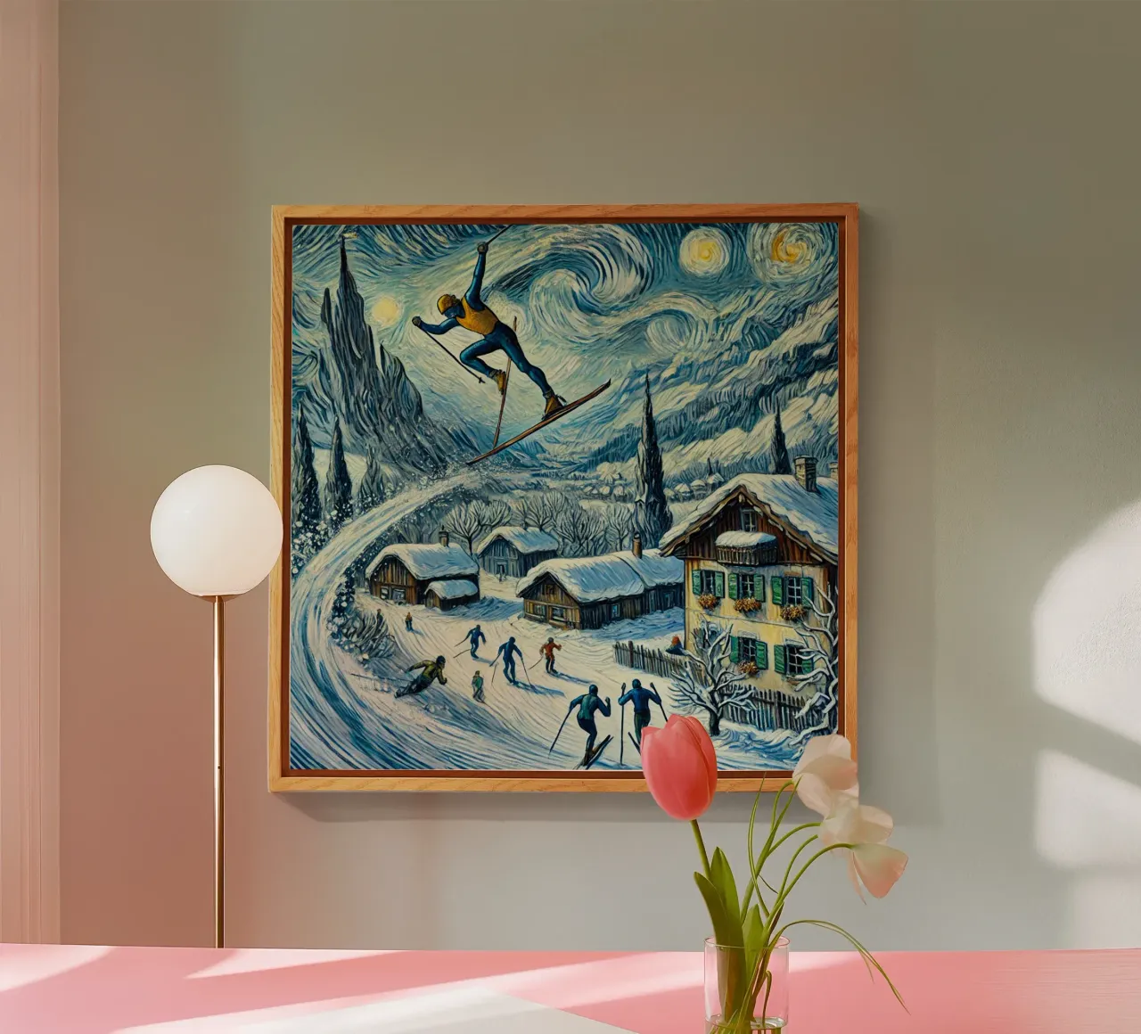 Alpine Superhero Skiing plexiglass da Vintage Van Gogh