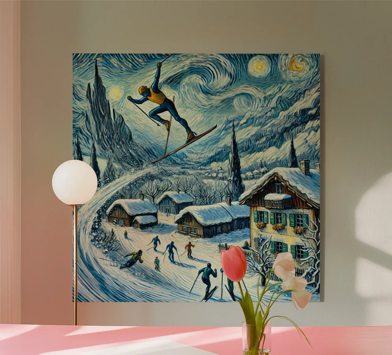 Alpine Superhero Skiing plexiglass da Vintage Van Gogh