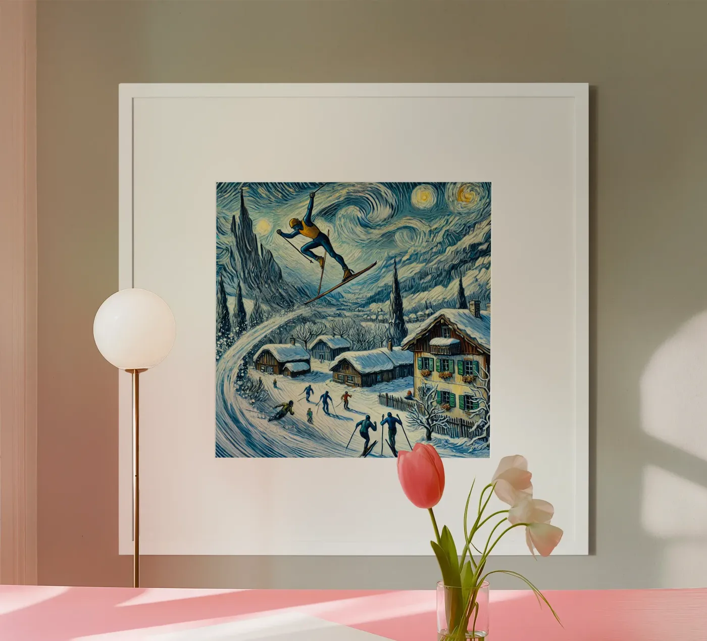 Alpine Superhero Skiing poster da Vintage Van Gogh
