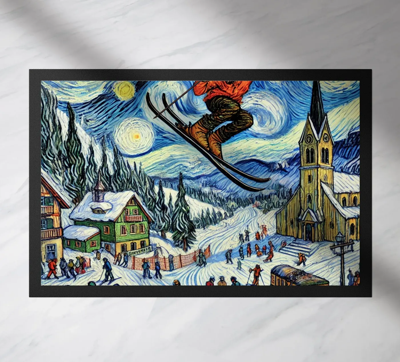 Apres Ski doormat by Vintage Van Gogh