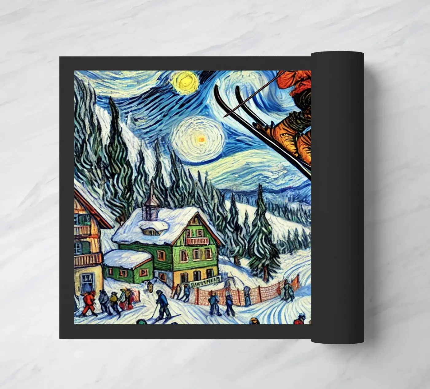 Apres Ski doormat by Vintage Van Gogh