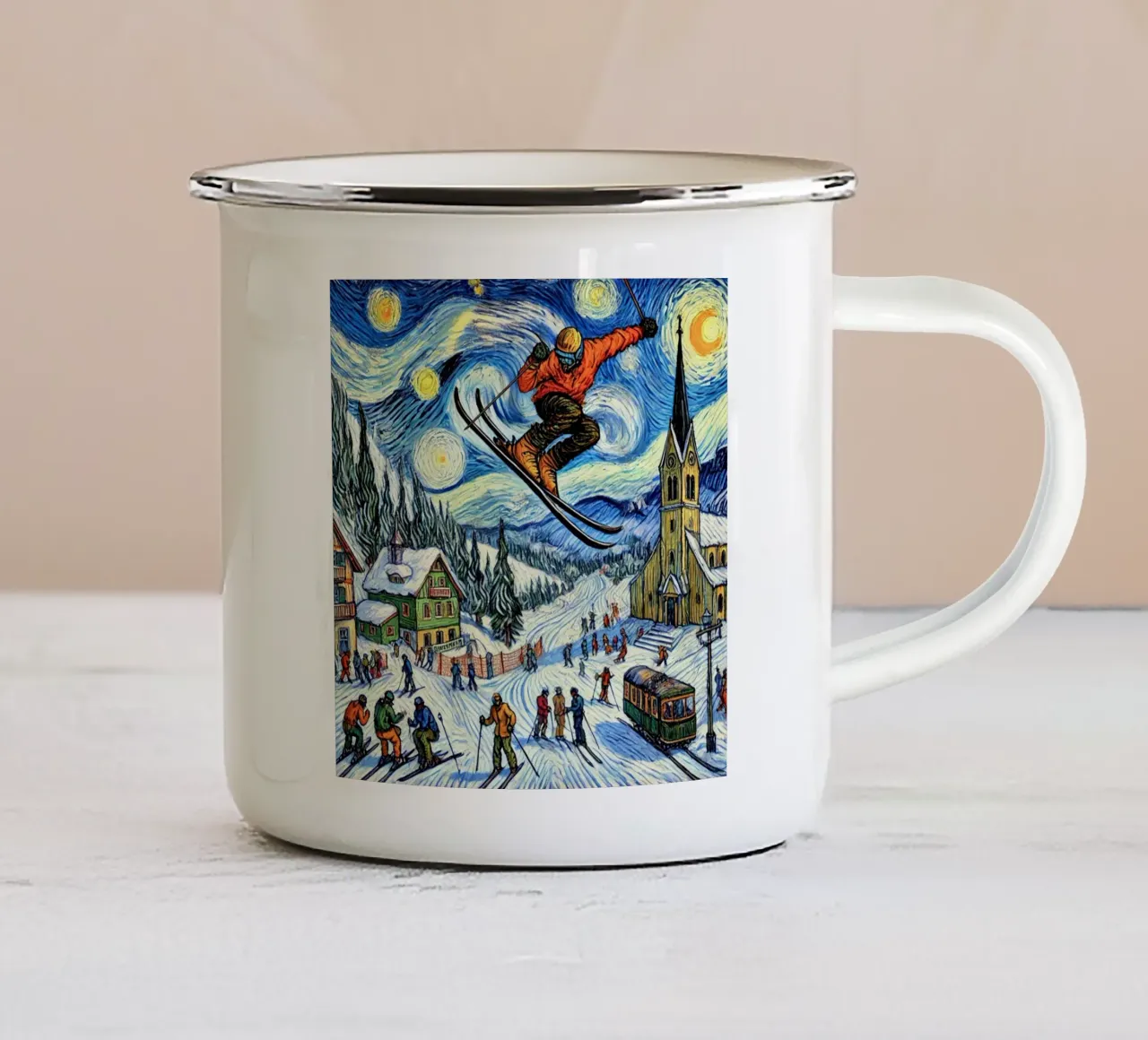 Apres Ski tazza in smalto da Vintage Van Gogh