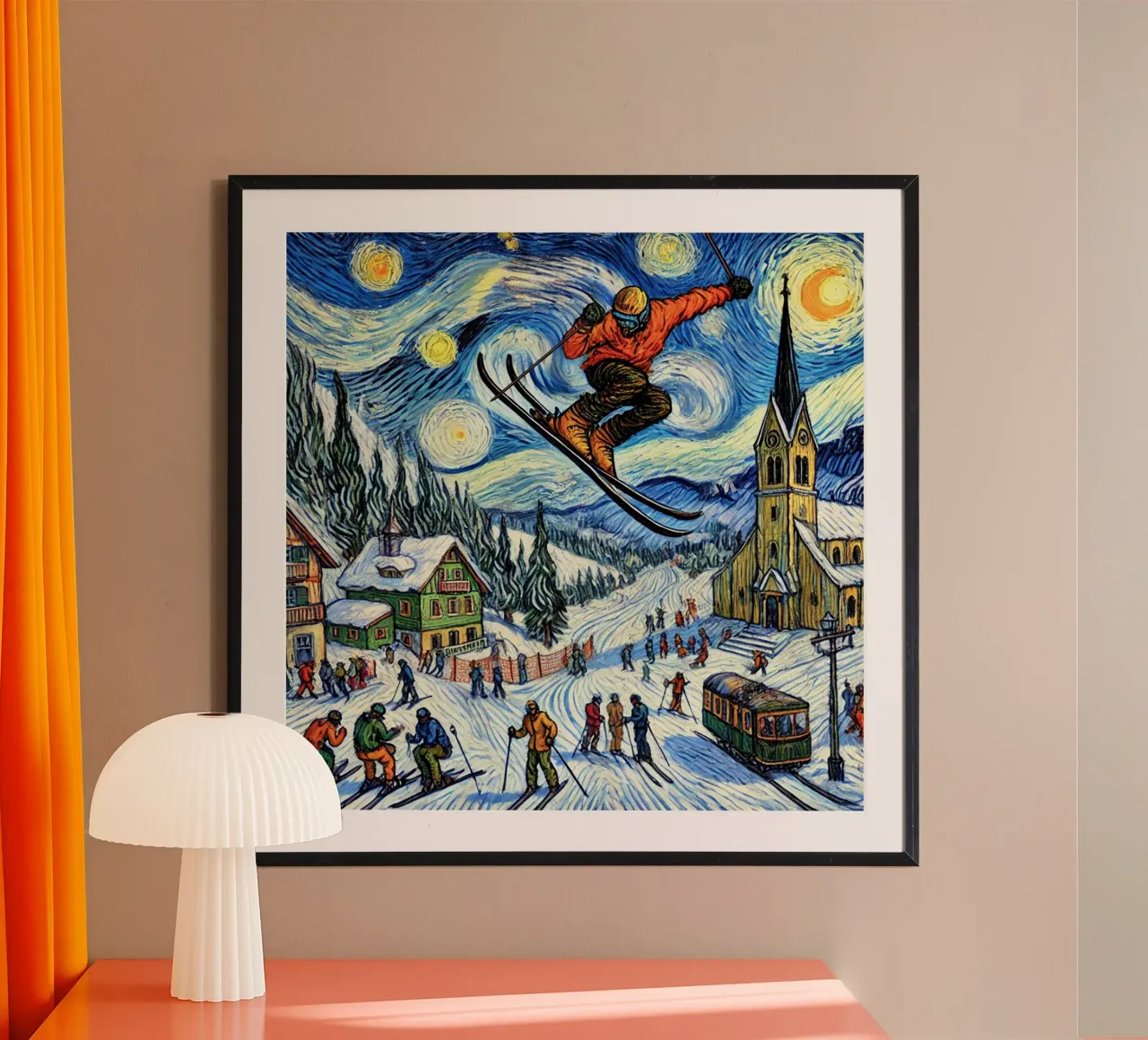 Apres Ski poster con telaio in alluminio da Vintage Van Gogh