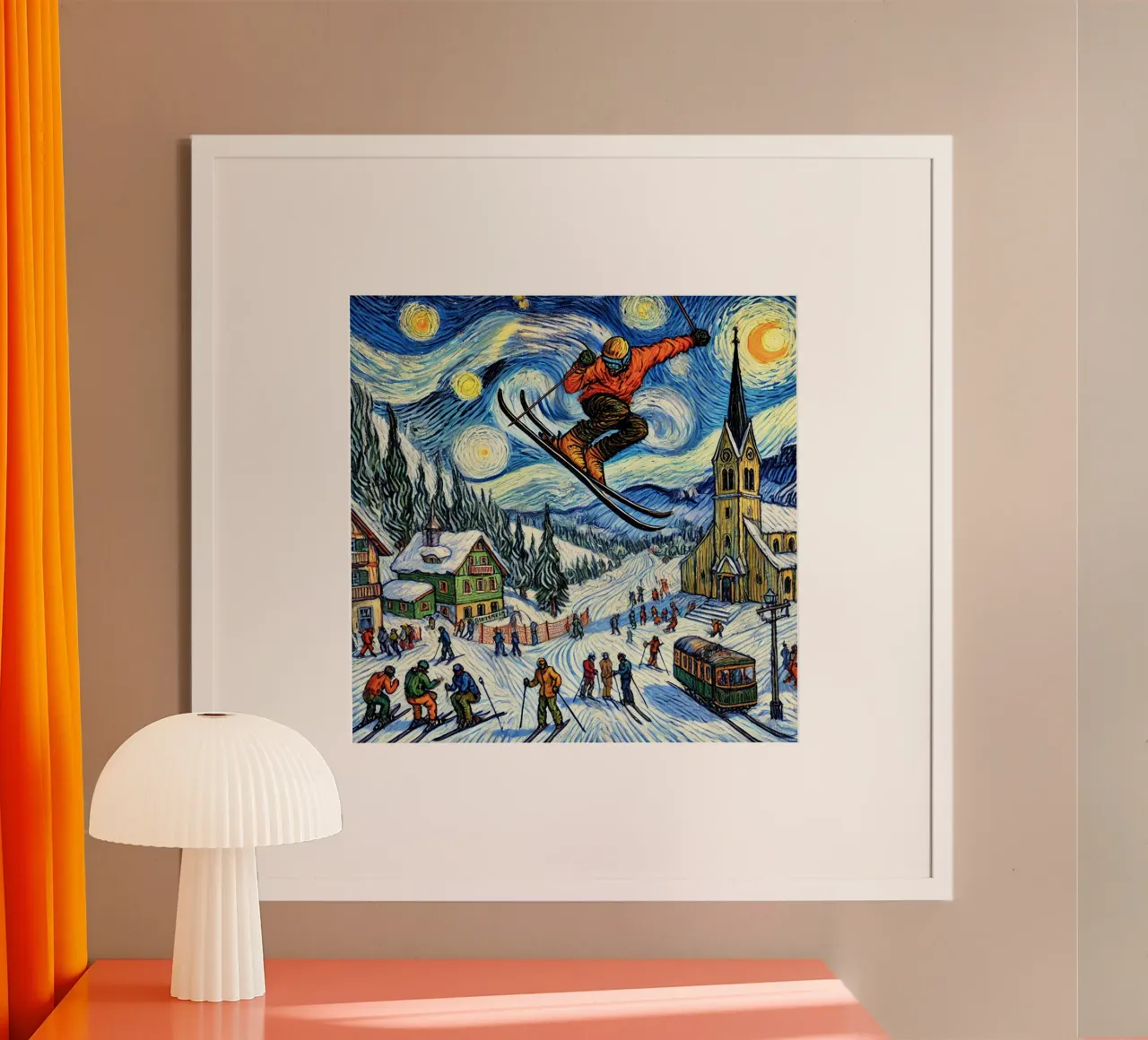 Apres Ski poster con telaio in alluminio da Vintage Van Gogh