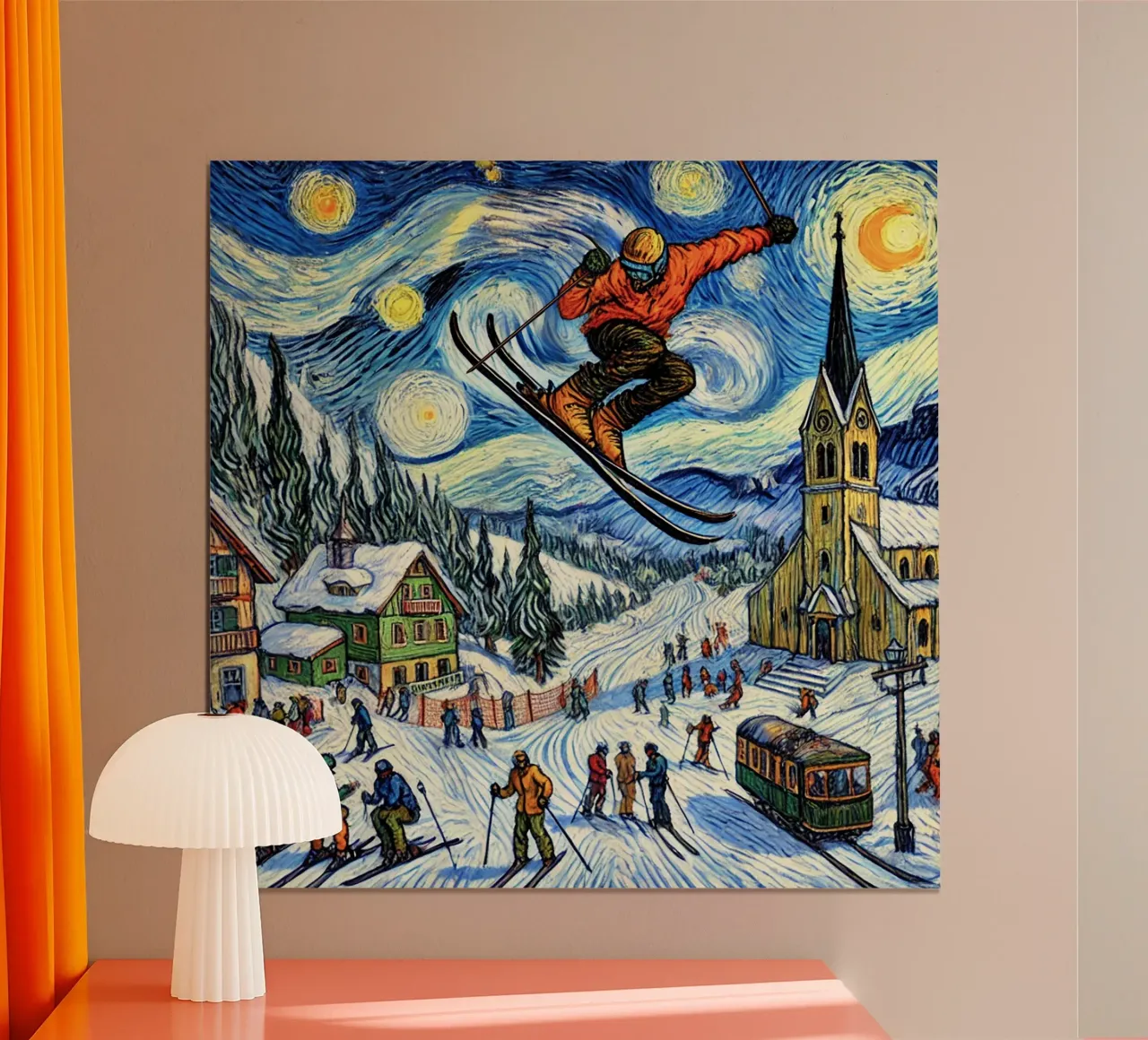 Apres Ski poster con telaio in alluminio da Vintage Van Gogh