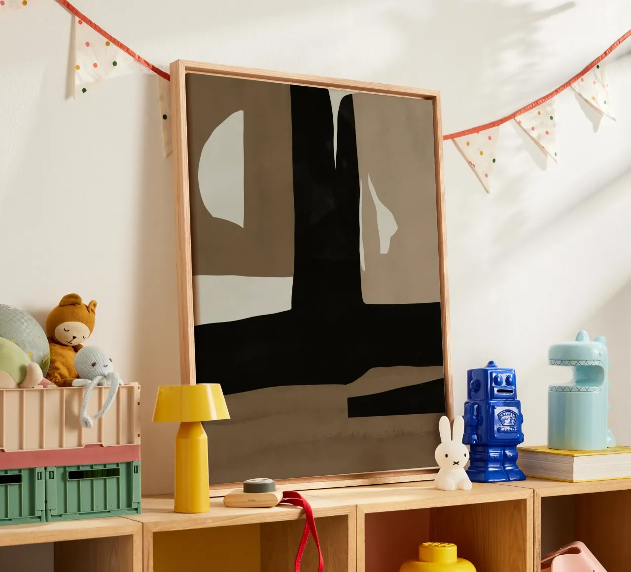 Ins minimal neutral abstract tela con Cornice a cassetta da Little Dean