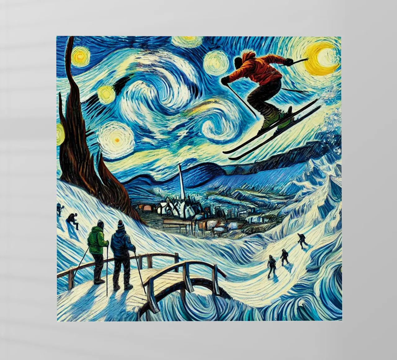 Bridge into Winter Wonderland pellicola backlit da Vintage Van Gogh