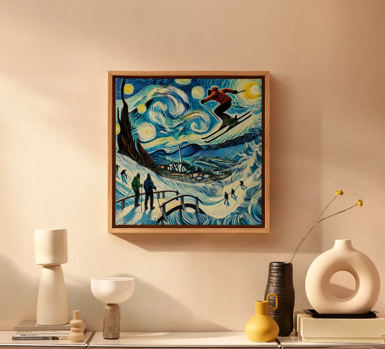 Bridge into Winter Wonderland tela con Cornice a cassetta da Vintage Van Gogh