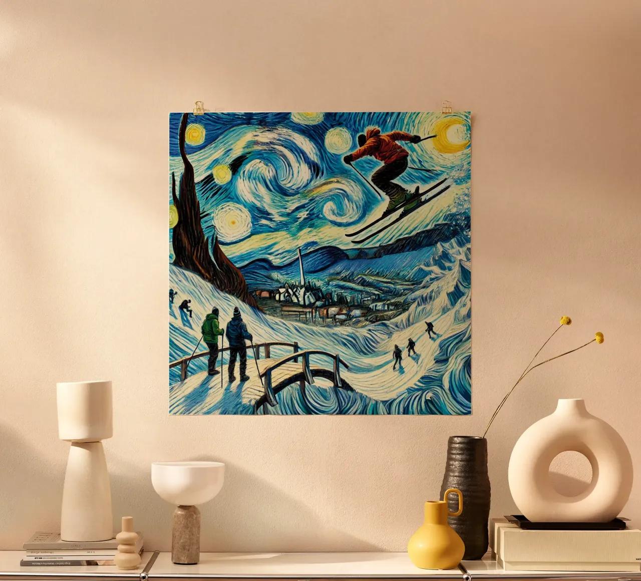 Bridge into Winter Wonderland poster da Vintage Van Gogh