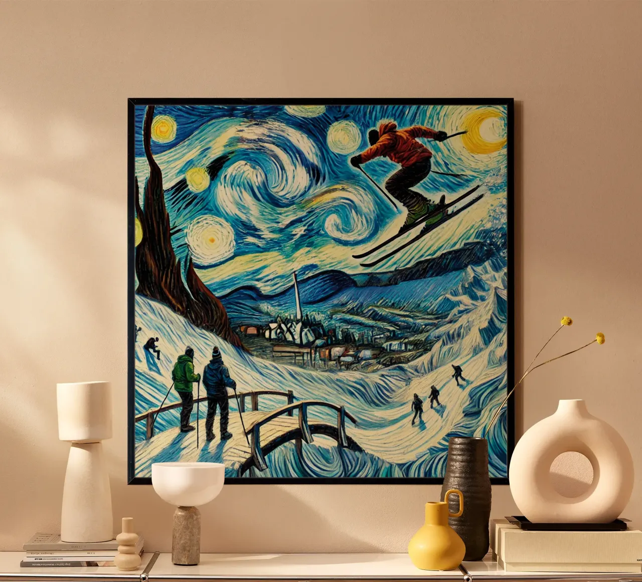 Bridge into Winter Wonderland poster da Vintage Van Gogh