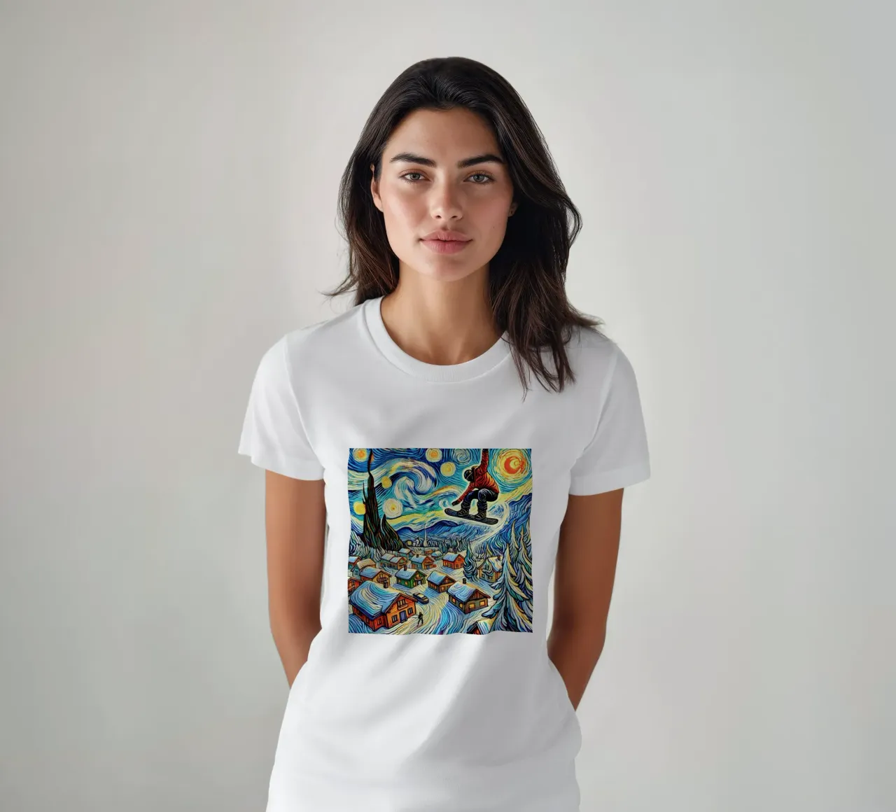 Cabins in the Wood t-shirt da Vintage Van Gogh