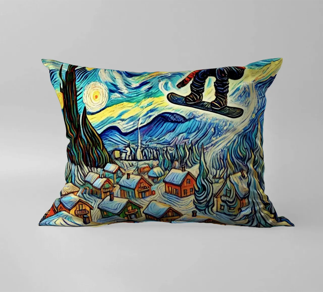 Cabins in the Wood cuscino da Vintage Van Gogh