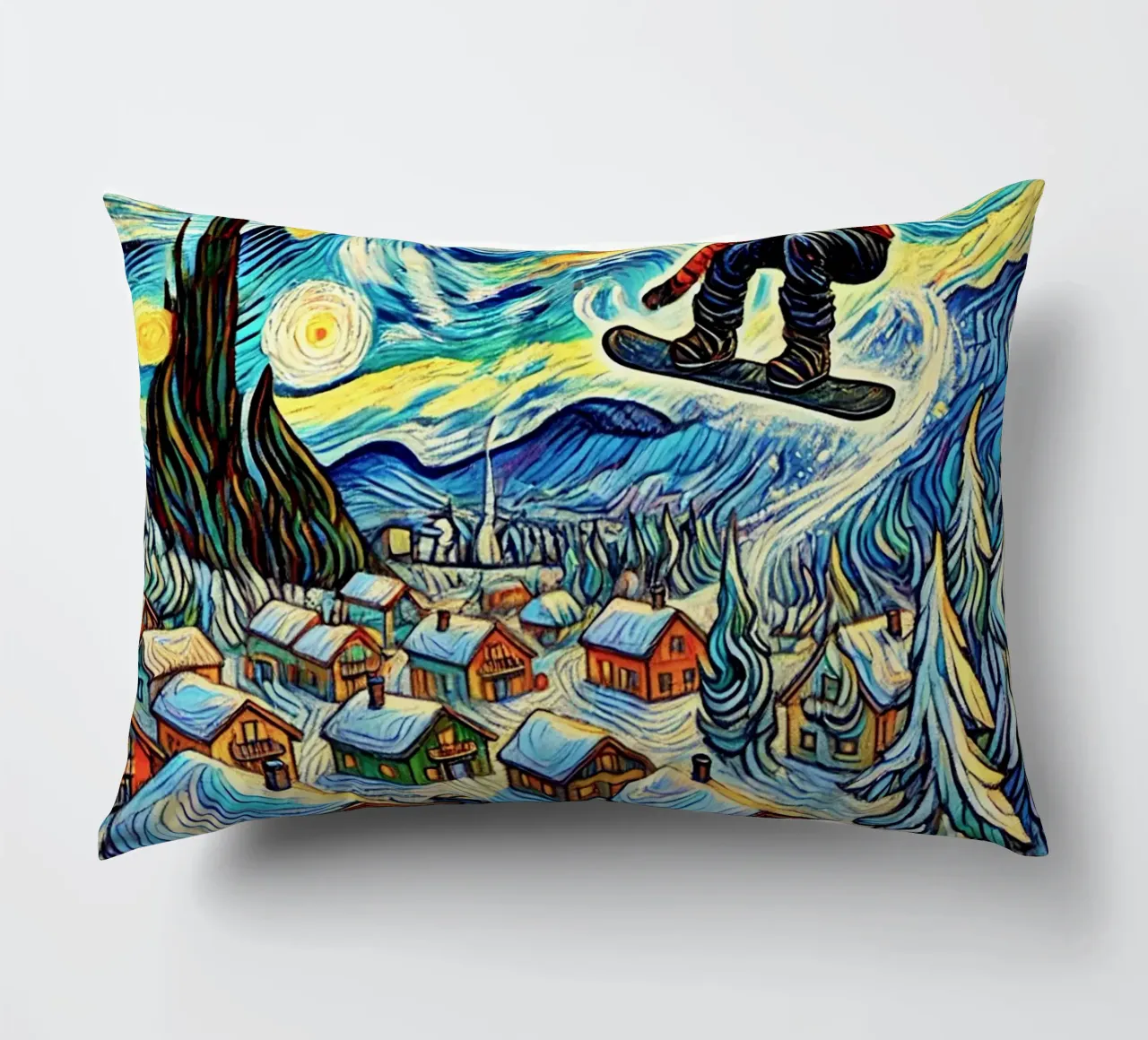 Cabins in the Wood cuscino da Vintage Van Gogh