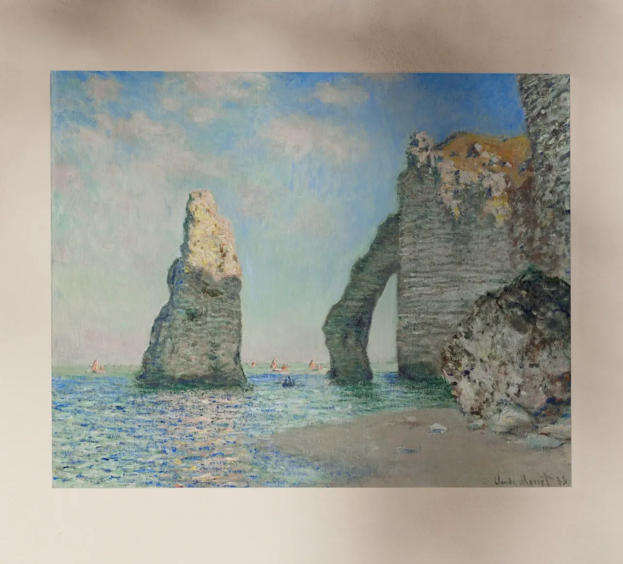 "Le scogliere di Étretat" di Claude Monet pellicola backlit da Art History