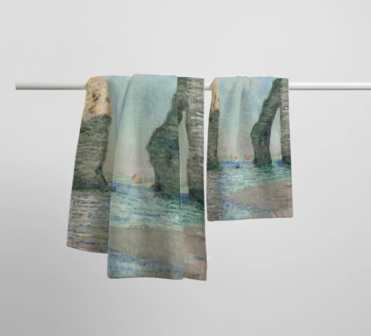 "The Cliffs at Étretat" by Claude Monet towel by Art History