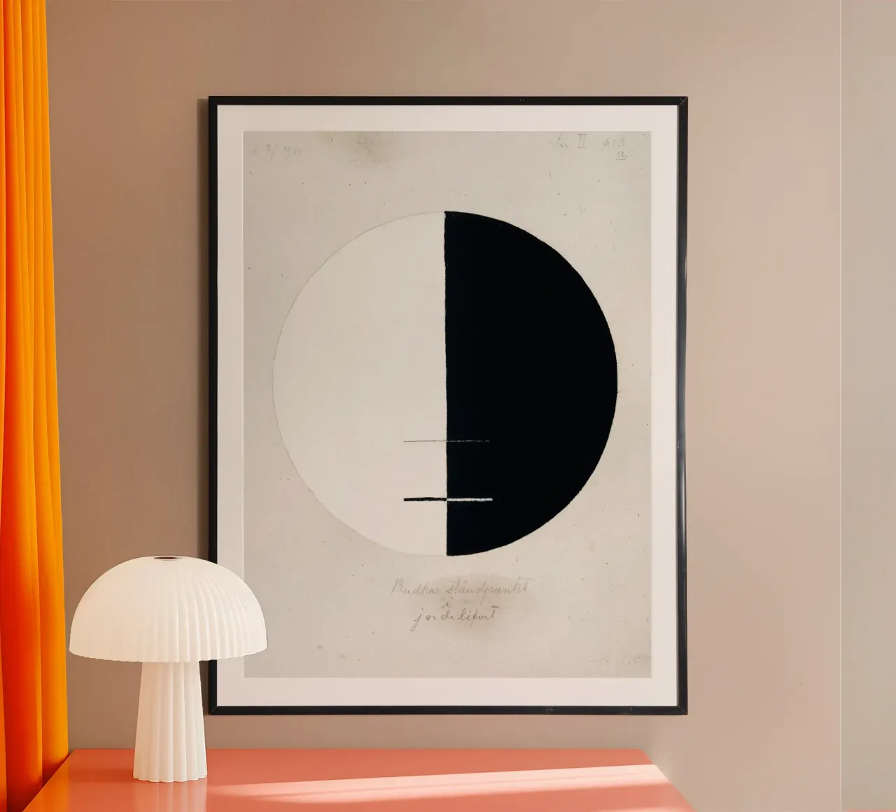 Le point de vue du Bouddha dans la vie terrestre n° 3 par Hilma Klint poster avec cadre en aluminium de Venus Art
