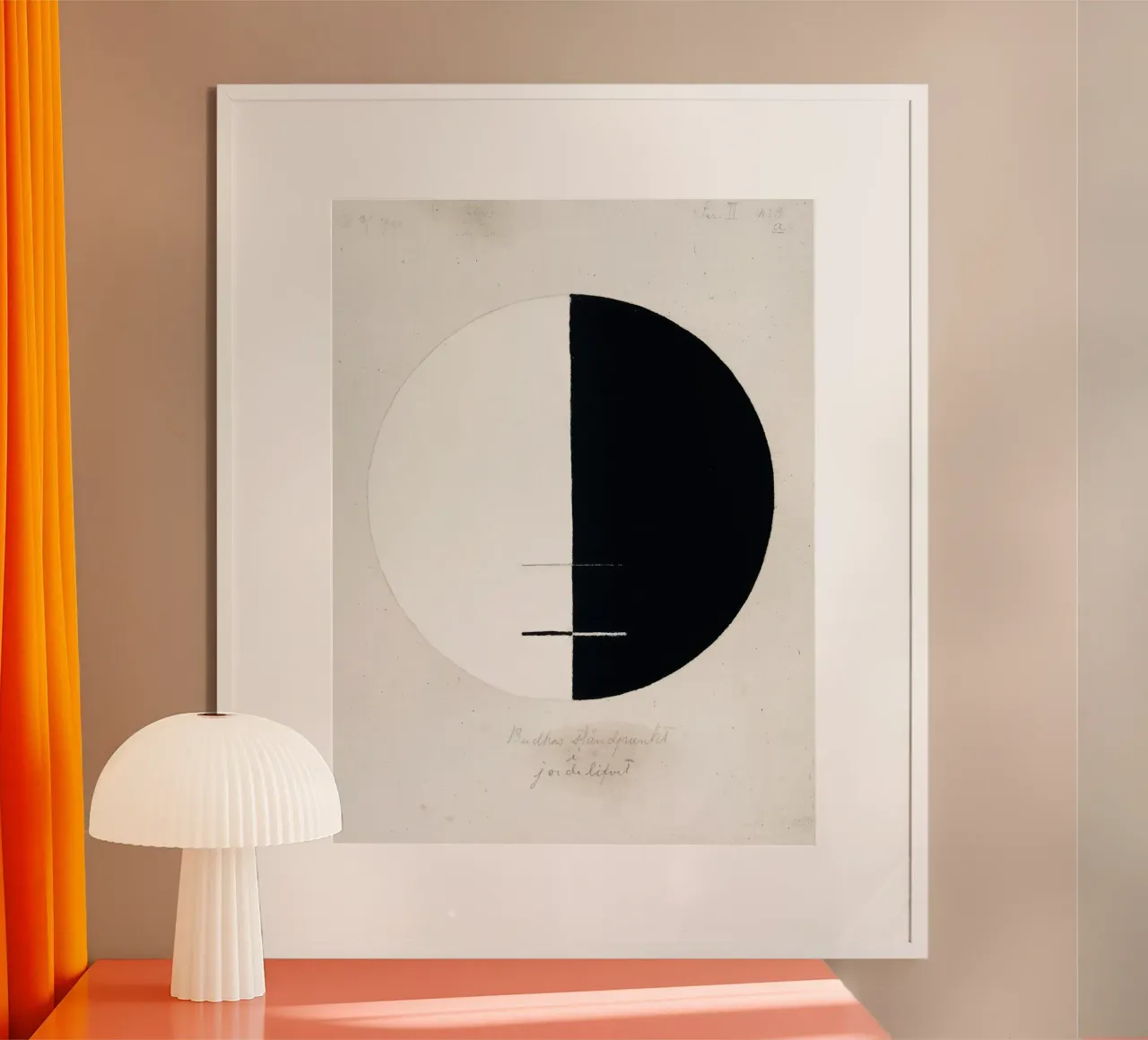 Le point de vue du Bouddha dans la vie terrestre n° 3 par Hilma Klint poster avec cadre en aluminium de Venus Art