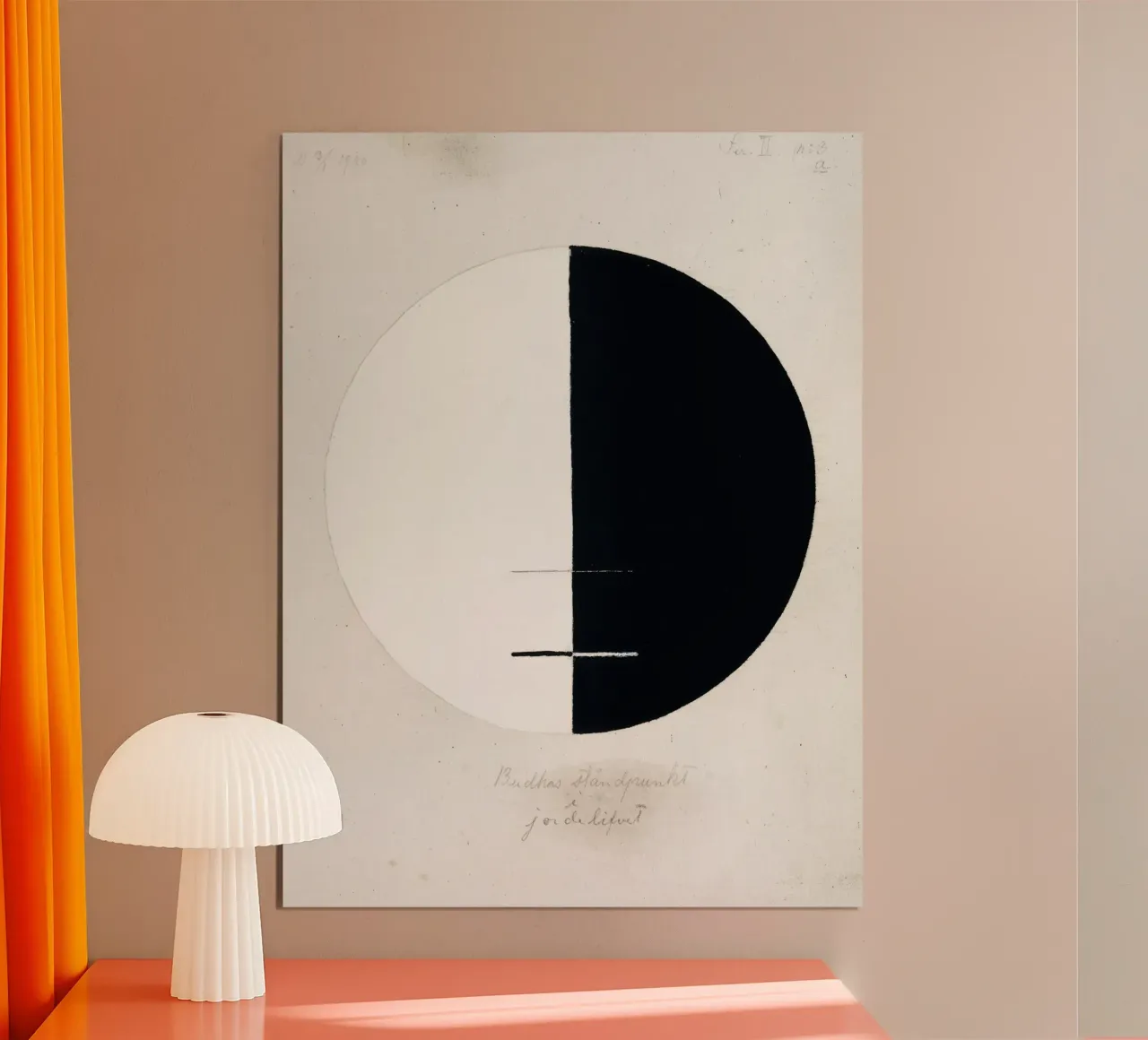 Le point de vue du Bouddha dans la vie terrestre n° 3 par Hilma Klint poster avec cadre en aluminium de Venus Art