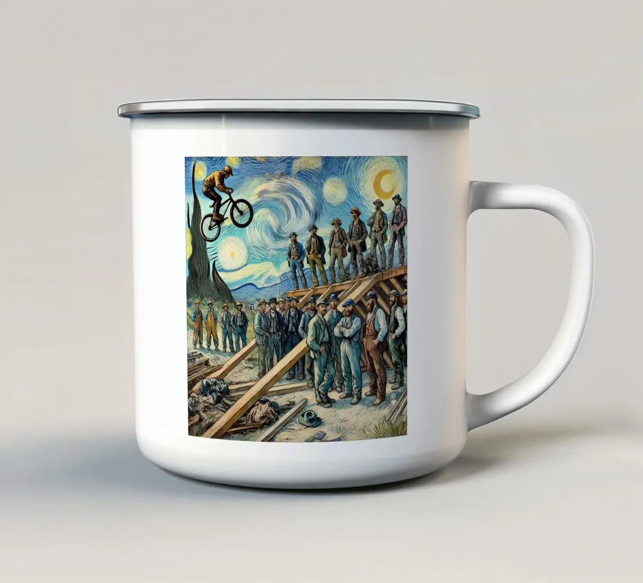 Alpine Downhill Ski tazza in smalto da Vintage Van Gogh