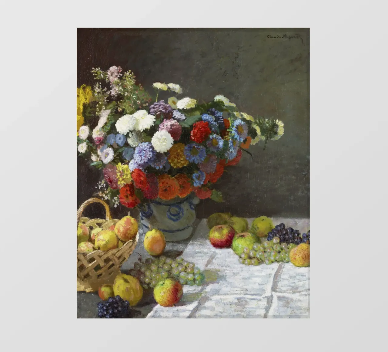 "Natura morta con fiori e frutta (1869) di Claude Monet telo in pvc da Pretty Flowers Vintage Botanicals