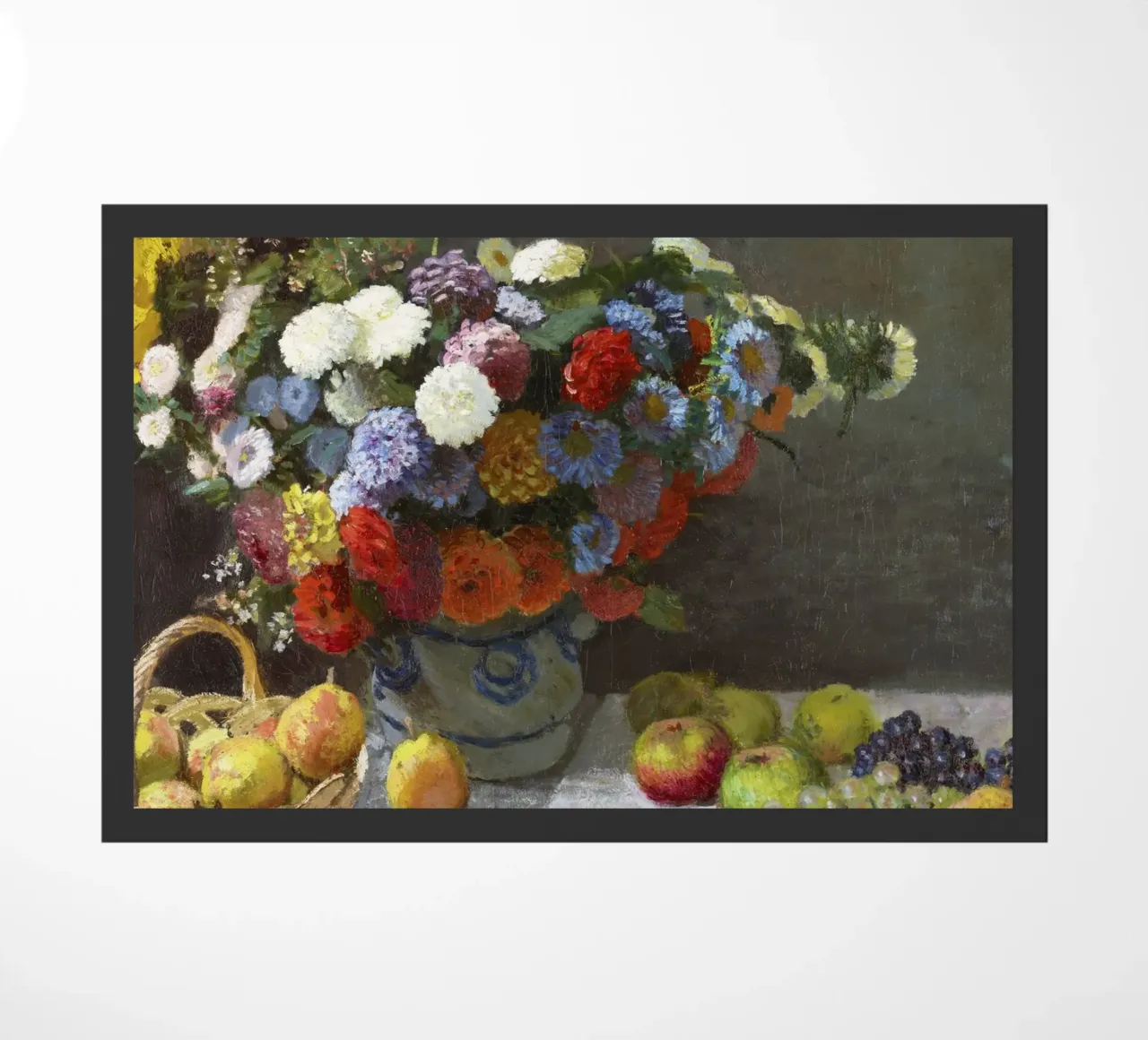 "Natura morta con fiori e frutta (1869) di Claude Monet zerbino da Pretty Flowers Vintage Botanicals