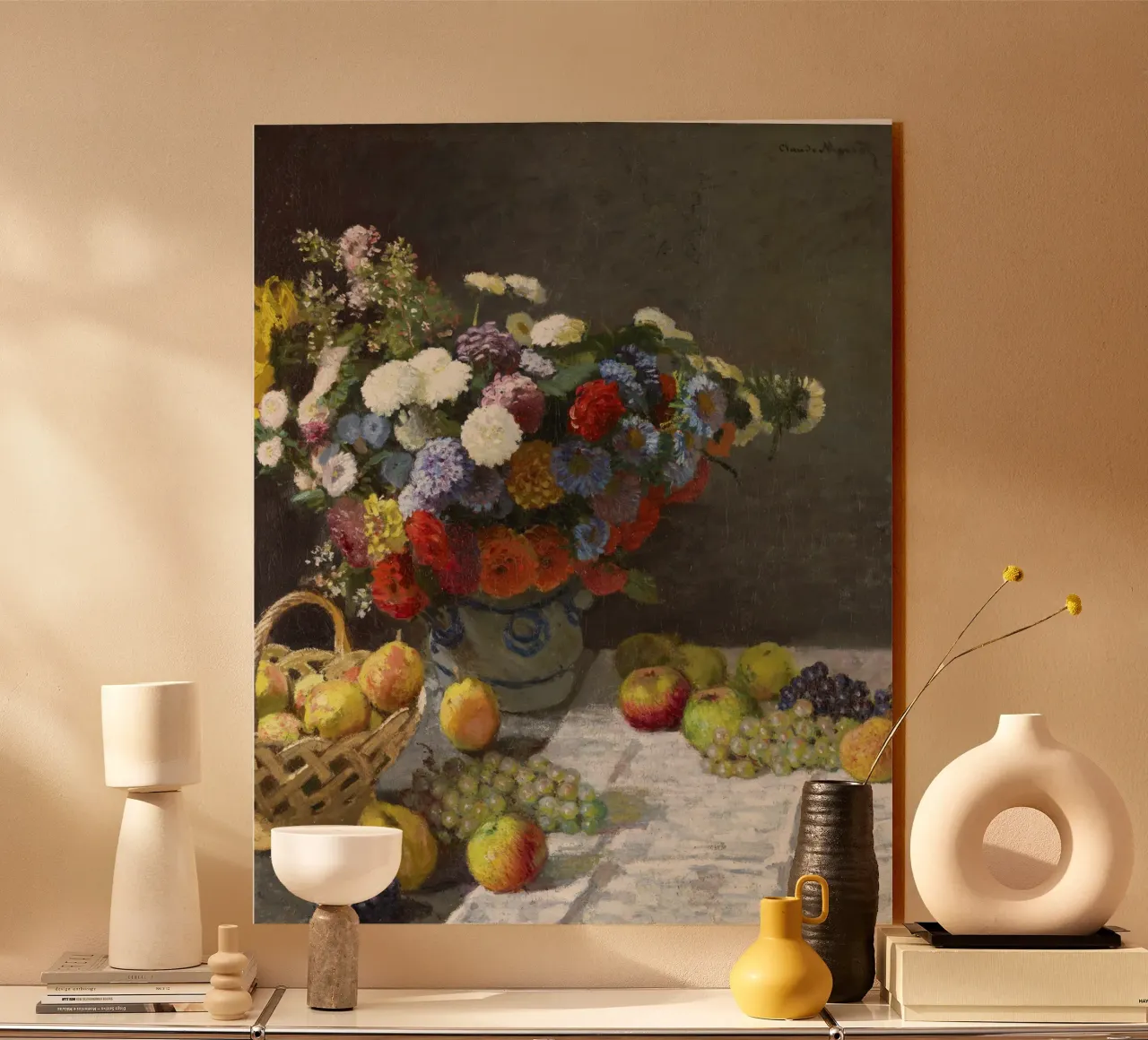 "Natura morta con fiori e frutta (1869) di Claude Monet plexiglass da Pretty Flowers Vintage Botanicals