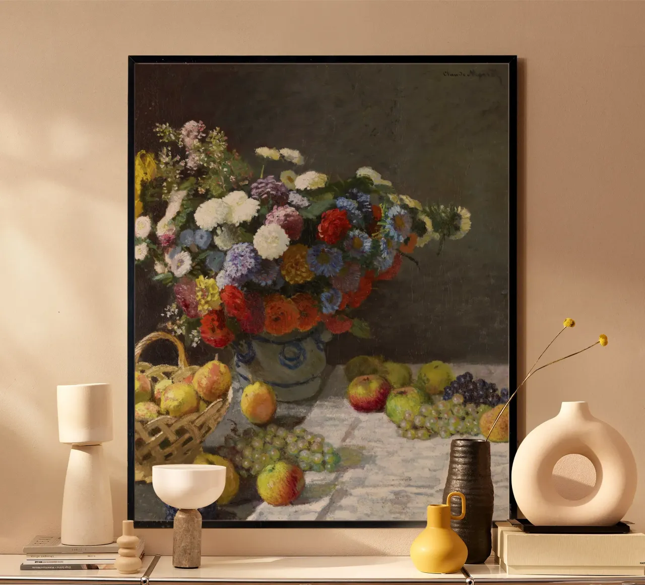 "Natura morta con fiori e frutta (1869) di Claude Monet carta hahnemühle da Pretty Flowers Vintage Botanicals