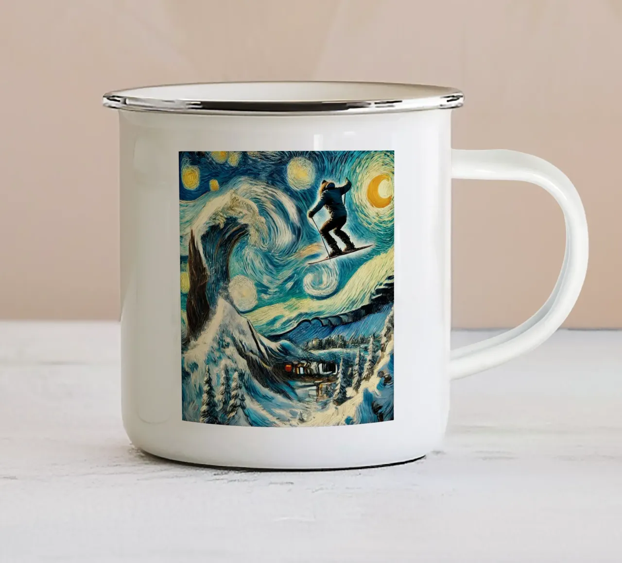 Find the Wave tazza in smalto da Vintage Van Gogh